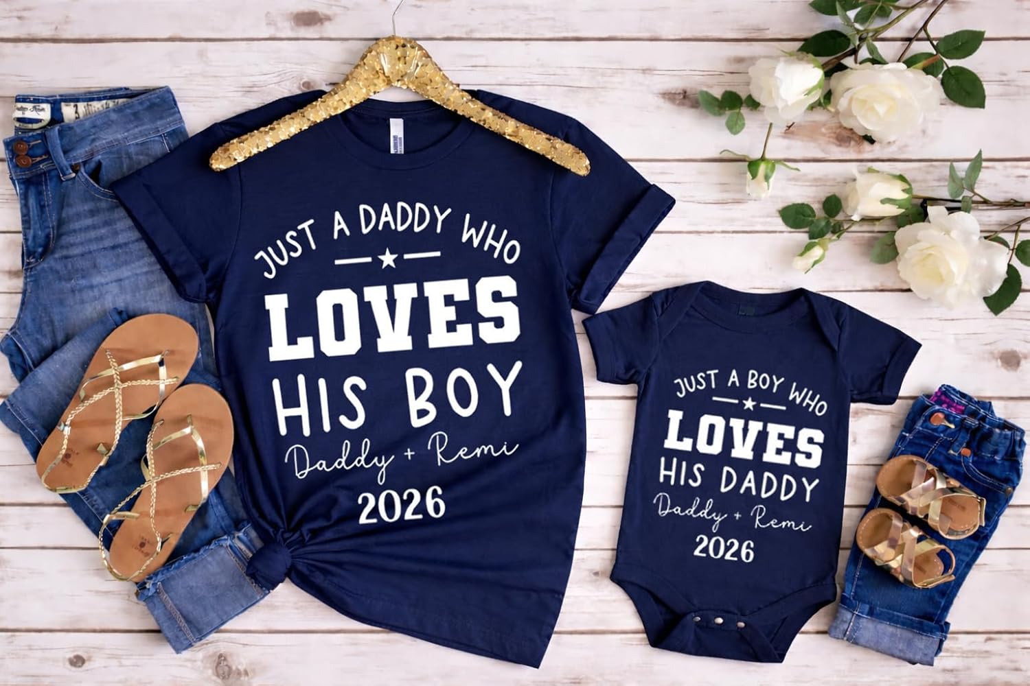 Personalized Love His Dads First Father's Day Shirt - Image 4