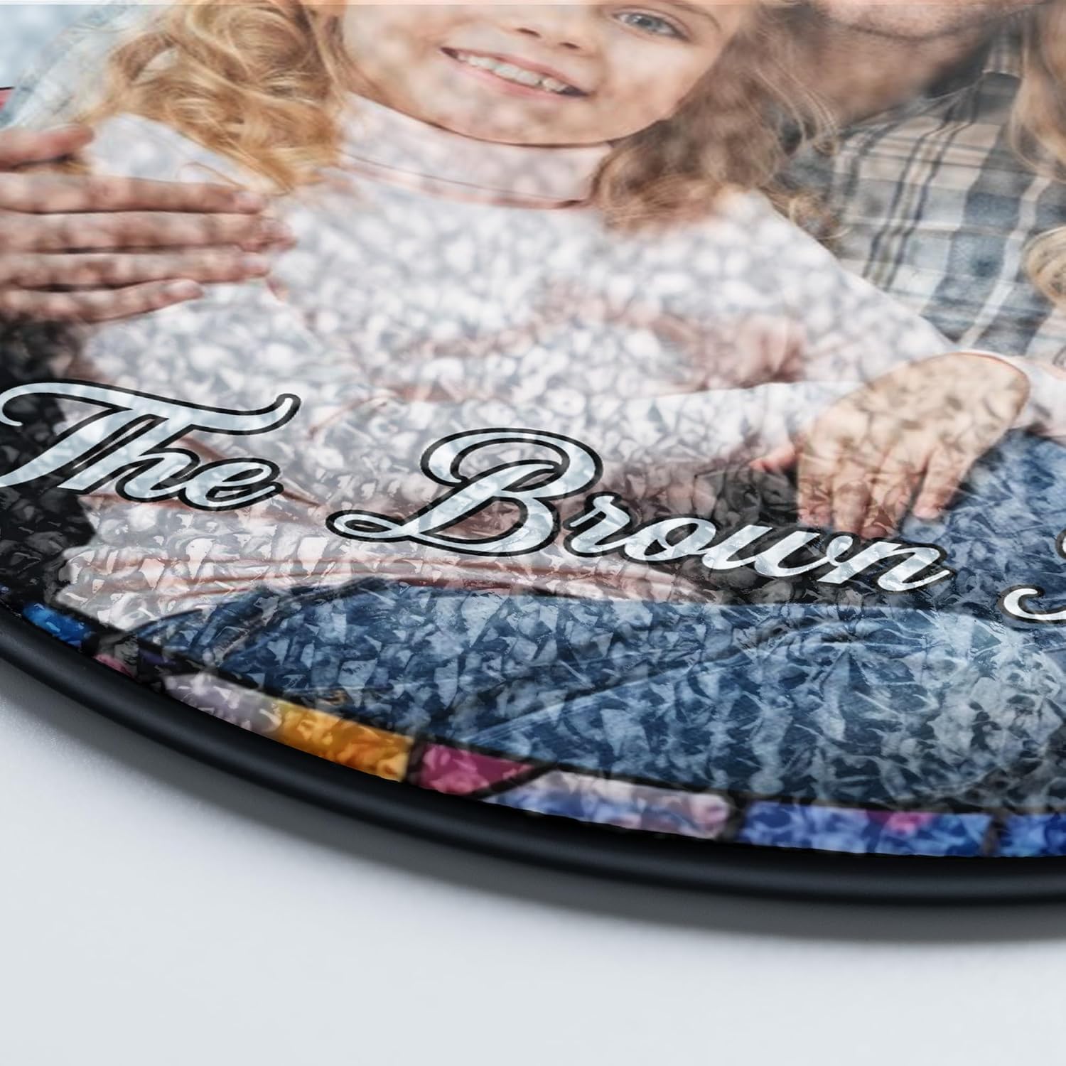 Personalized Family Portrait Glass Suncatcher - Image 5