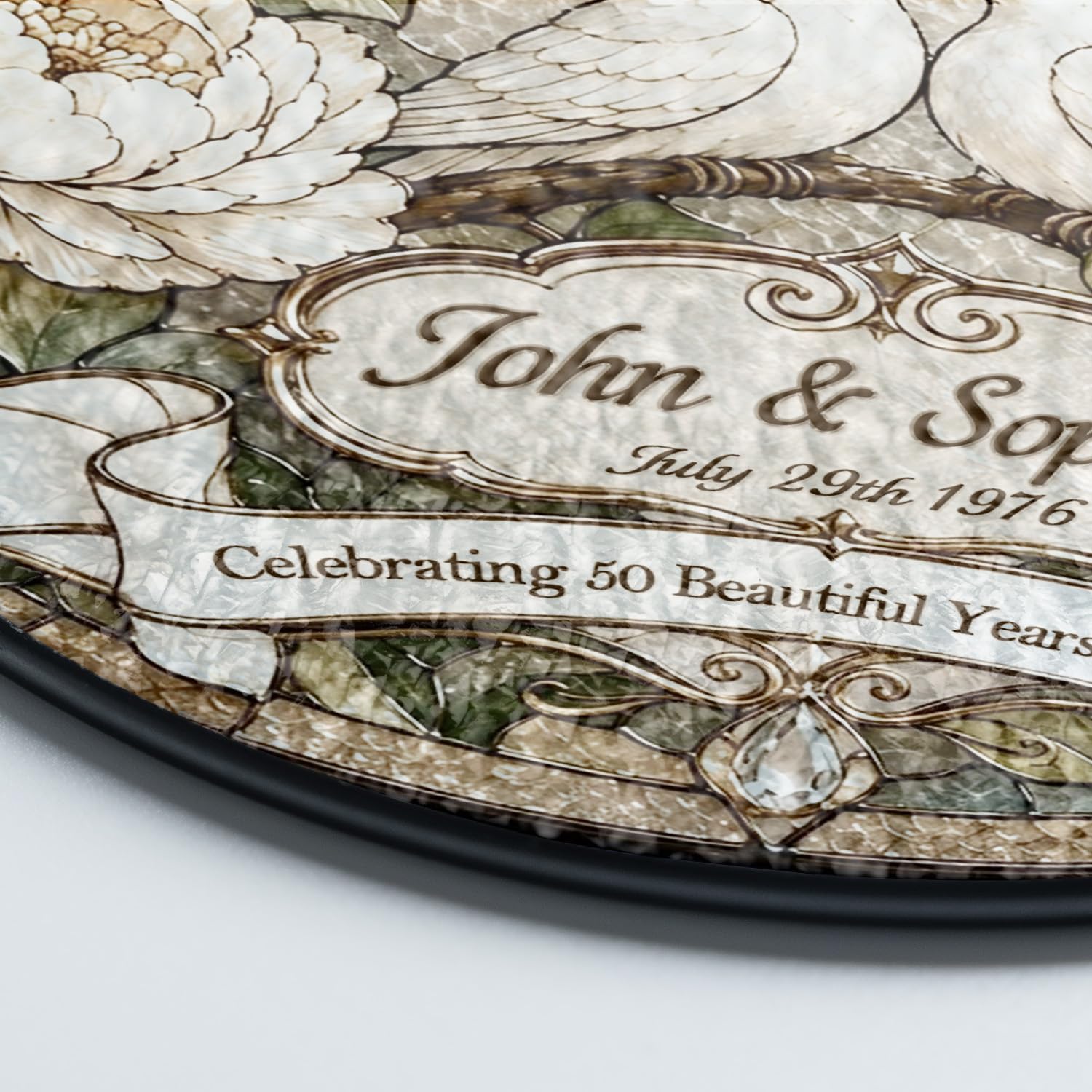 Personalized 50th Anniversary Keepsake Glass Suncatcher - Image 4
